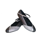 Chaussures de danse femme ELISA fermées cuir argent Talon 3cm