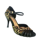 Chaussures de danse femme NICOLA léopard et noir Talon laqué noir 8cm