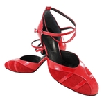 Chaussures de danse femme RAMONA ROUGE fermées peau et vernis Talon 7cm