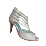 Chaussures de danse femme SABRINA GLITTER satin et paillettes roses Talon 8,5cm