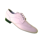 Chaussures de danse homme STEFANO BEIGE en cuir beige clair talon 2cm et semelle peau vue 3 quarts