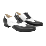 Chaussures de danse homme STEFANO en cuir noir et blanc Talon 2,5cm Semelle peau 1