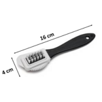Brosse à chaussures triple face pour semelle et dessus en peau avec dimensions