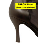 Bottines en cuir et tule noirs et plateau avec fermeture éclair Talon 9cm Vue talon de près