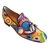 Chaussures de danse homme MEHDI en tissu africain coloré wax talon 2cm et semelle peau vue 3 quarts