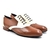 Chaussures de danse homme ALFREDO en cuir marron et perle avec talon 2cm et semelle extérieure peau vue 3 quarts