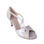 Chaussures de danse femme SOLENA en cuir couleur crème et tissu pailleté clair. Talon 7 cm