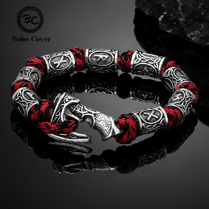 Bracelets-enroul-s-de-haches-de-Vikings-nordiques-pour-hommes-amulettes-faites-la-main-motifs-de