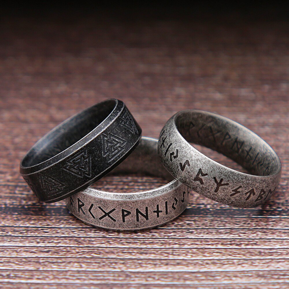 Bague-nordique-r-tro-Viking-Rune-pour-hommes-et-femmes-en-acier-inoxydable-316L-Odin-lettre