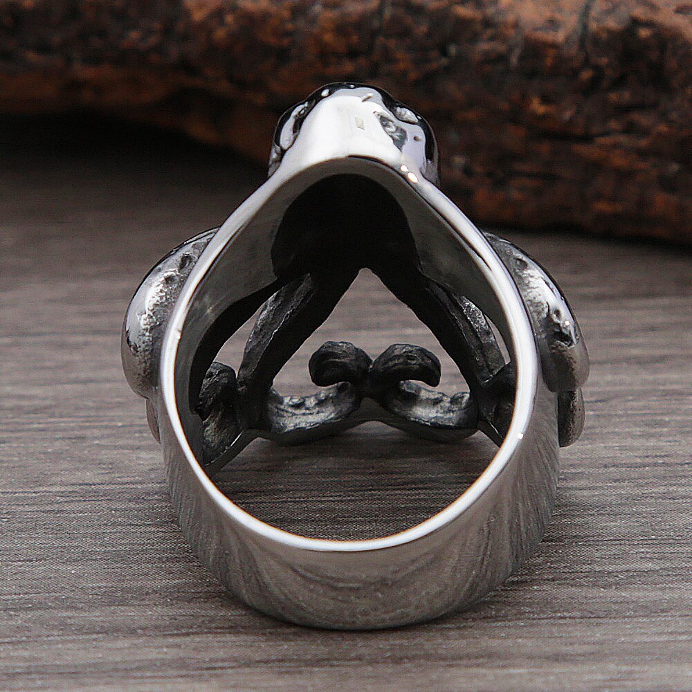 Bague-de-motard-cr-ne-de-Pirate-pour-hommes-et-femmes-anneau-de-poulpe-gothique-en