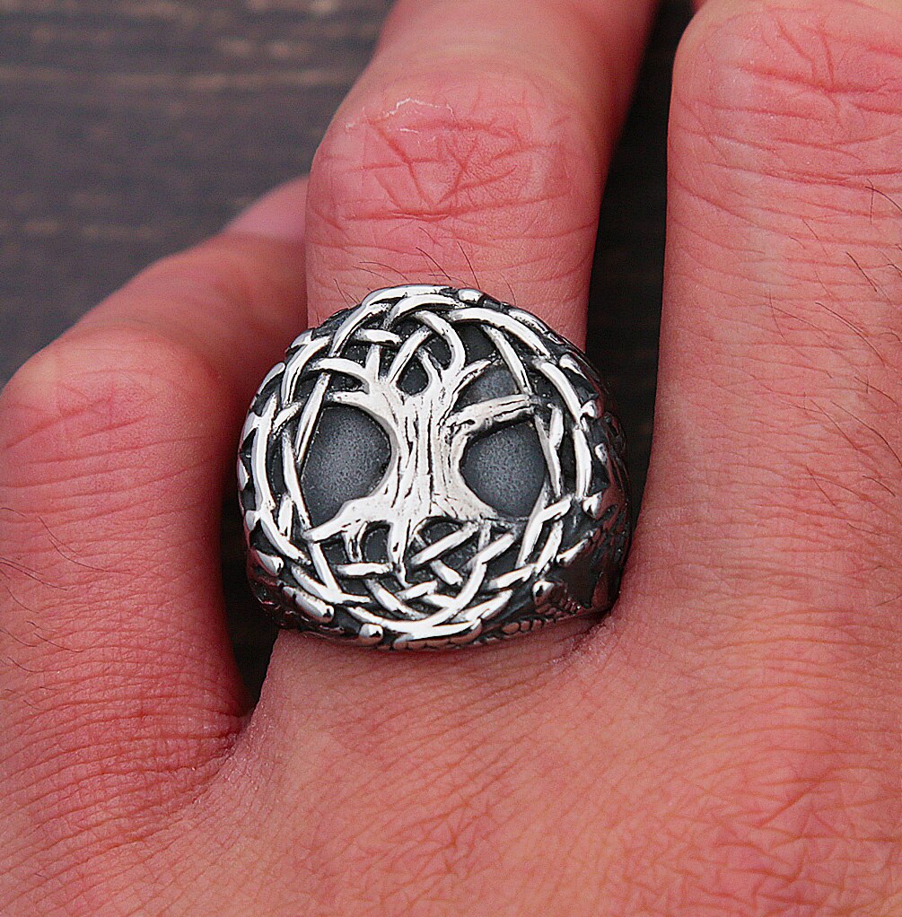 Bague-arbre-de-vie-Viking-en-acier-inoxydable-pour-homme-Vintage-Odin-n-ud-celtique-nordique