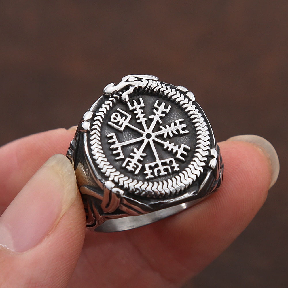 Bague-Vintage-Viking-boussole-en-acier-inoxydable-pour-hommes-croyance-ethnique-nordique-Aegishjalmur-bijoux-livraison-gratuite