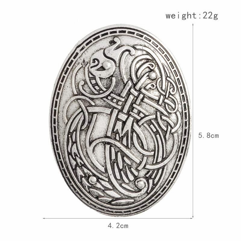 Broche-Viking-avec-loup-sculpt-pour-femmes-Badge-Totem-de-paix-ethnique-accessoires-populaires-couleur-Cosplay