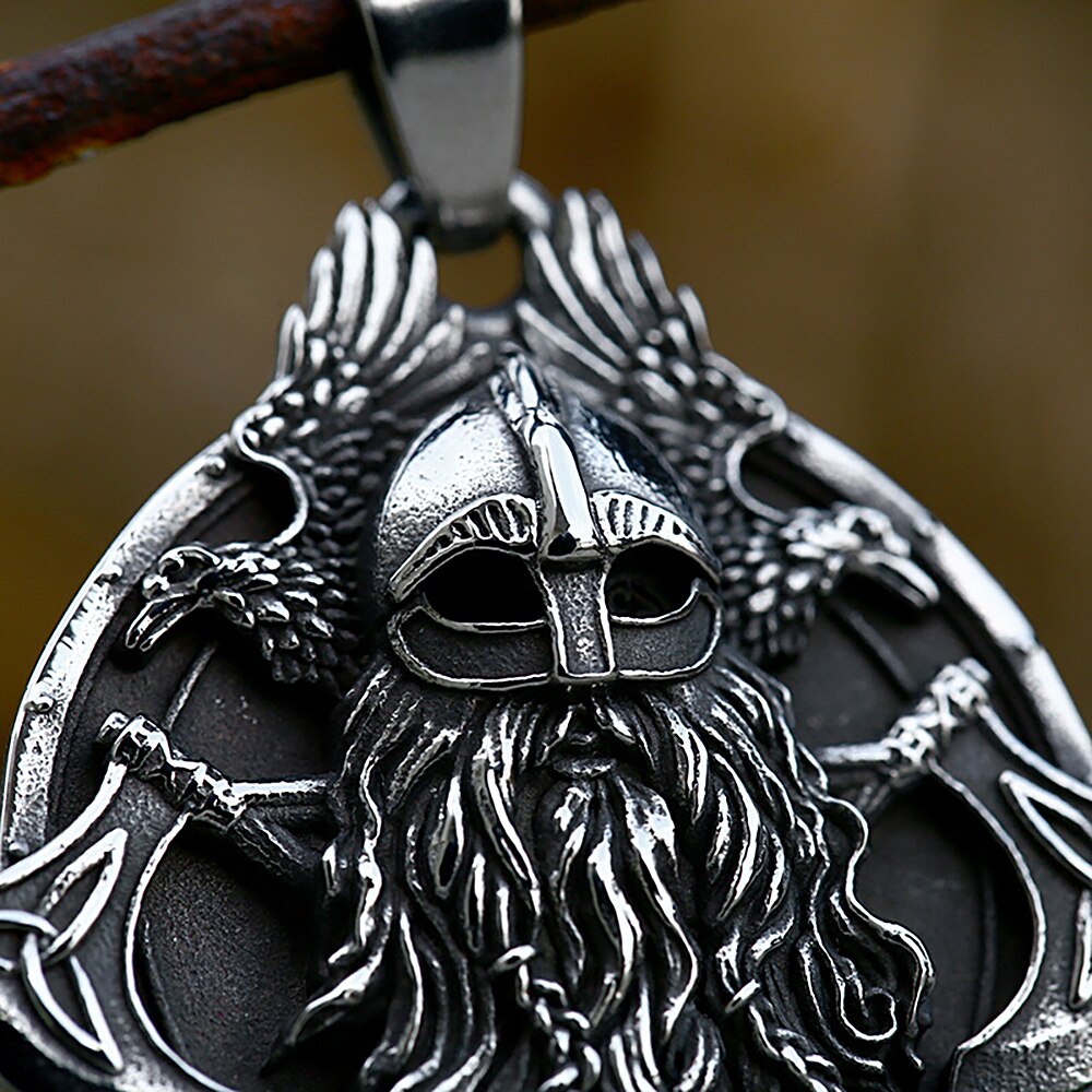 Amulette-en-acier-inoxydable-316L-pour-hommes-pendentif-avec-Axe-du-guerrier-Viking-marteau-de-Thor