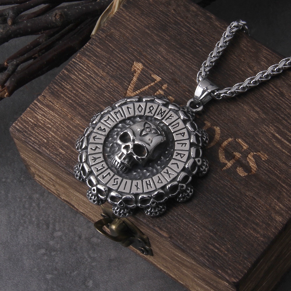 Pendentif Crâne Boussole Viking