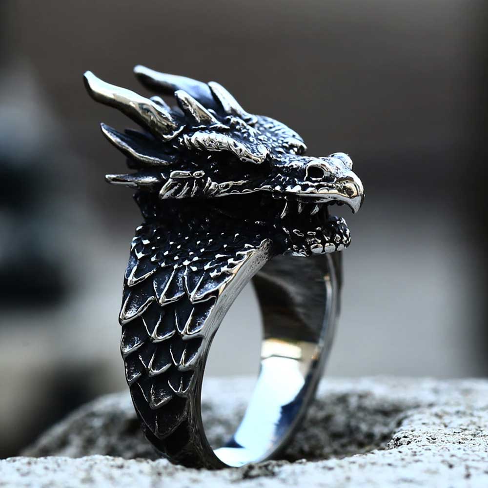 Bague T te de Dragon Anneau Draconique M di fan