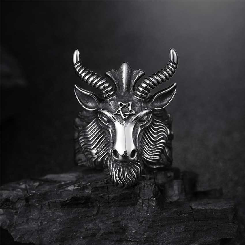 Bague Baphomet Bijoux Bagues Hommes M di fan