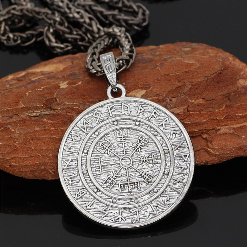 Collier-en-cercle-runique-avec-pendentif-avec-cha-ne-casque-d-horreur-Viking-nordique-amulette-avec