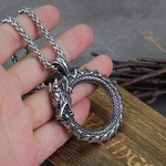 Collier-Viking-en-acier-inoxydable-pour-hommes-collier-avec-pendentif-dragon-amulette-Valknut-Ouroboros-bo-te