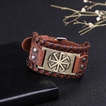 LIKGREAT-Bracelet-breloques-en-cuir-pour-homme-et-femme-accessoire-de-bijouterie-Wicca-Kolovrat-Talisman