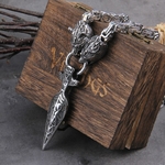Collier-de-loup-celtique-pour-homme-bijou-en-acier-inoxydable-pendentif-amulette-lance-Runes-nordiques-ancre