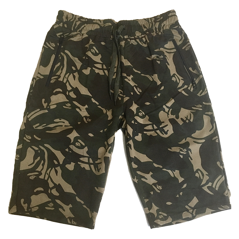 Camouflage cotton shorts in Beige, Brown, Khaki