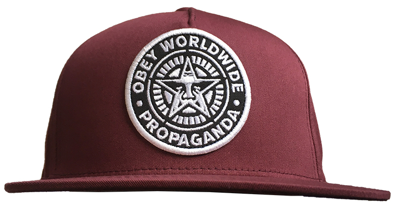 Obey Burgundy Snapback Cap with Classic Patch