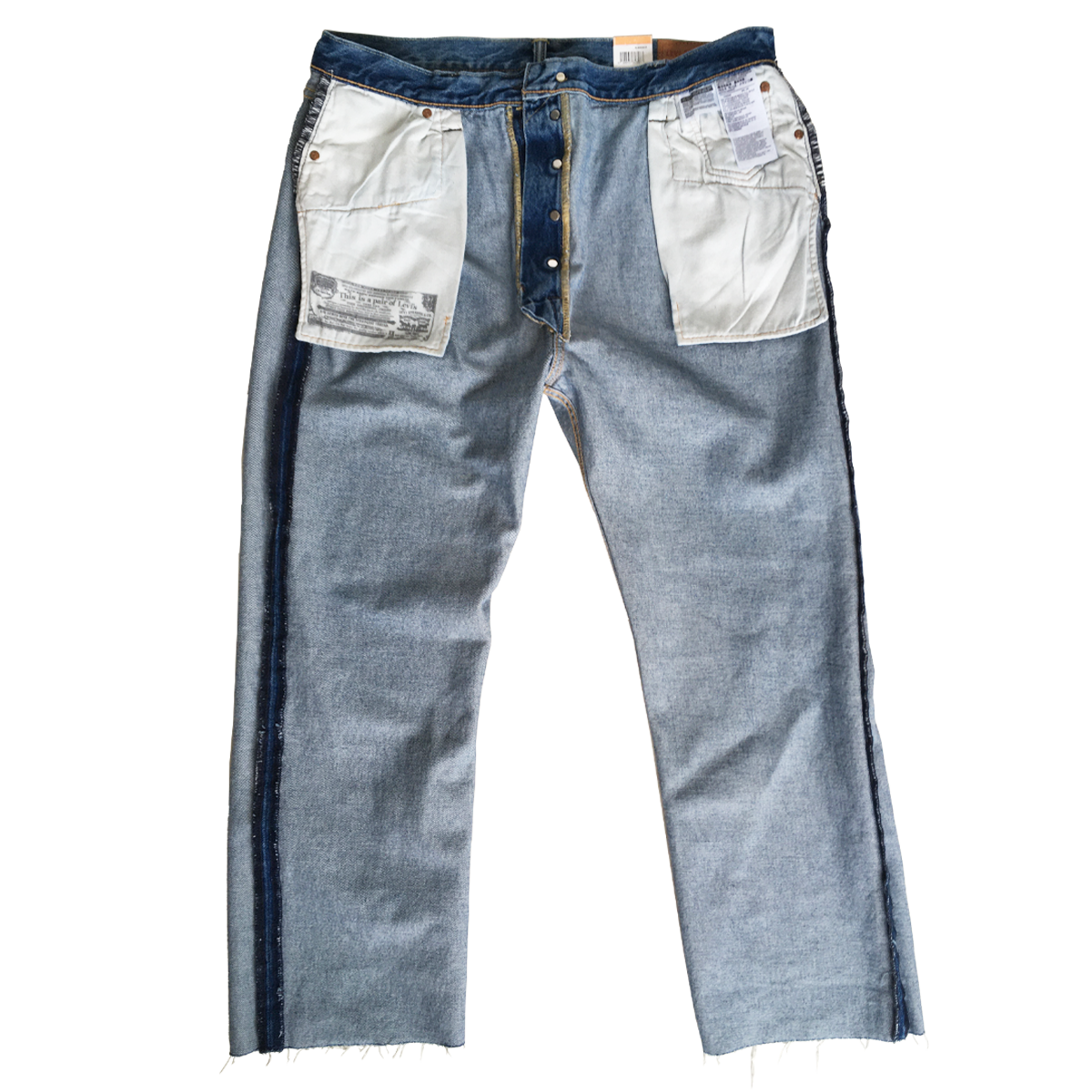 Levis 501 cropped blue straight lined 9