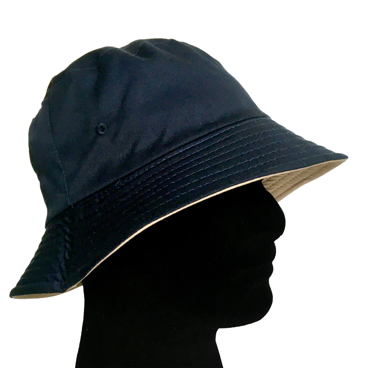 Reversible Bucket Hat (navy blue/beige)