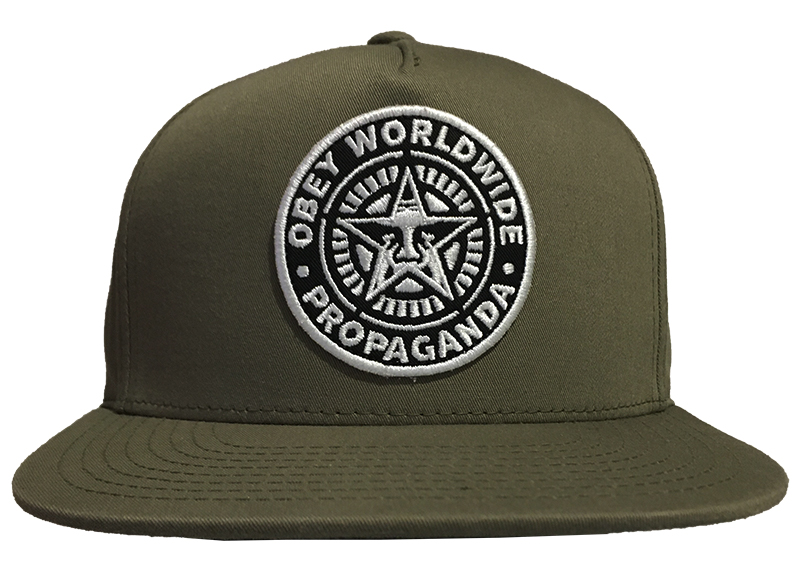 Obey Snapback Classic logo patch (olive green)