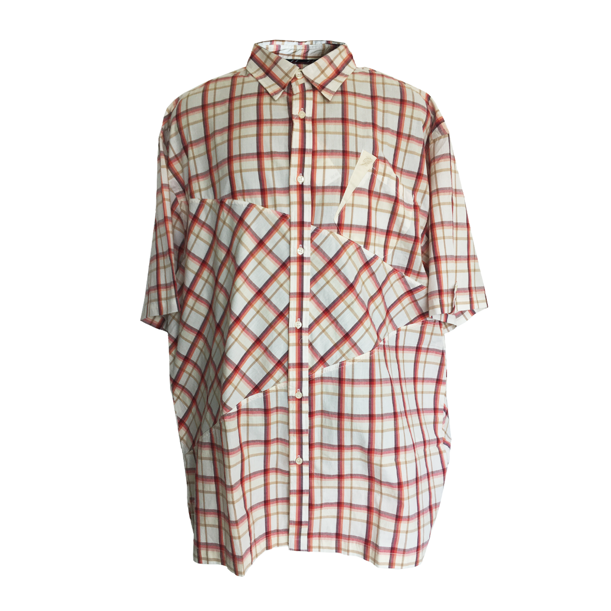 Phat Farm men\'s red brown plaid shirt (2XL)