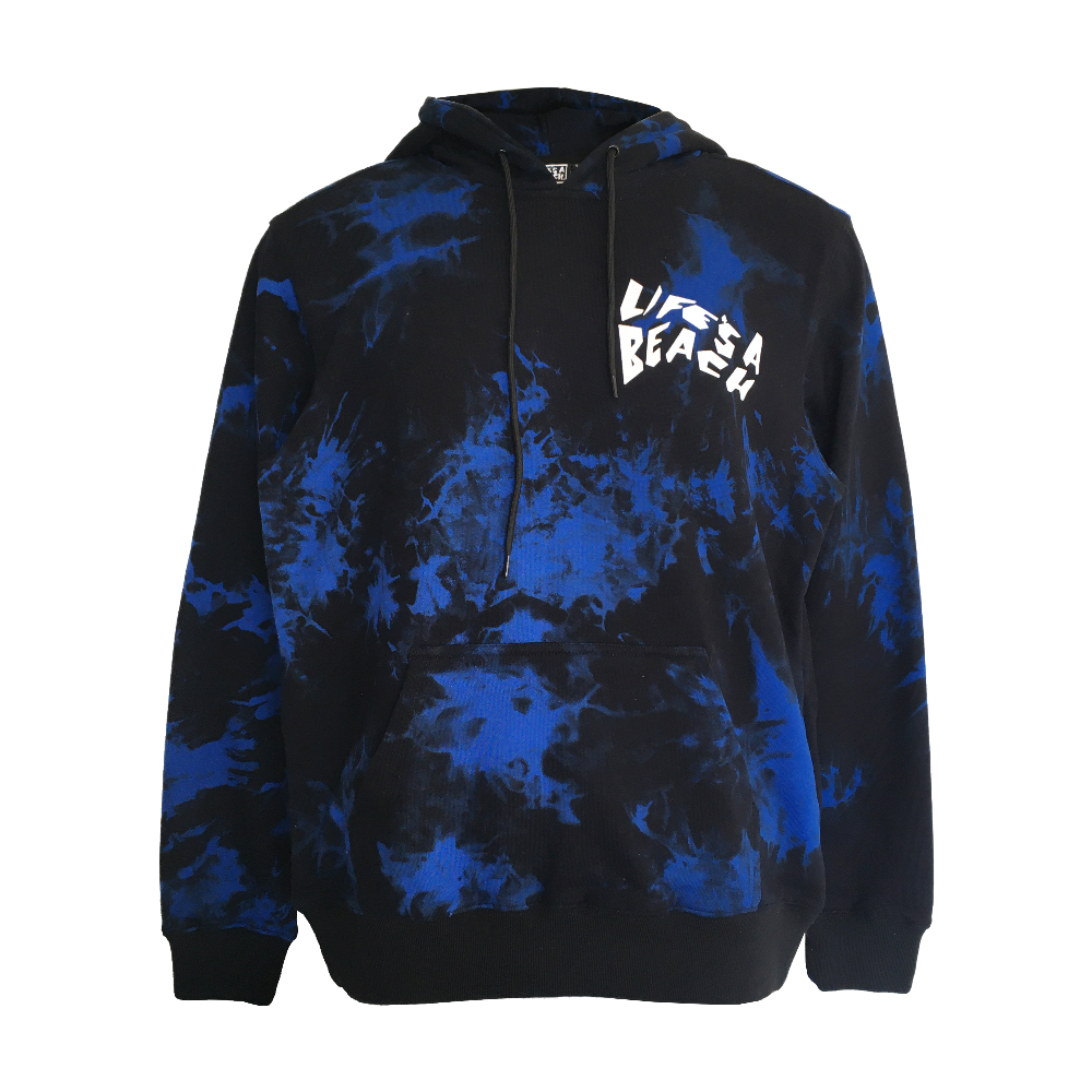 Blue tie dye sweatshirt hoodie by Lifes A Beach (S)