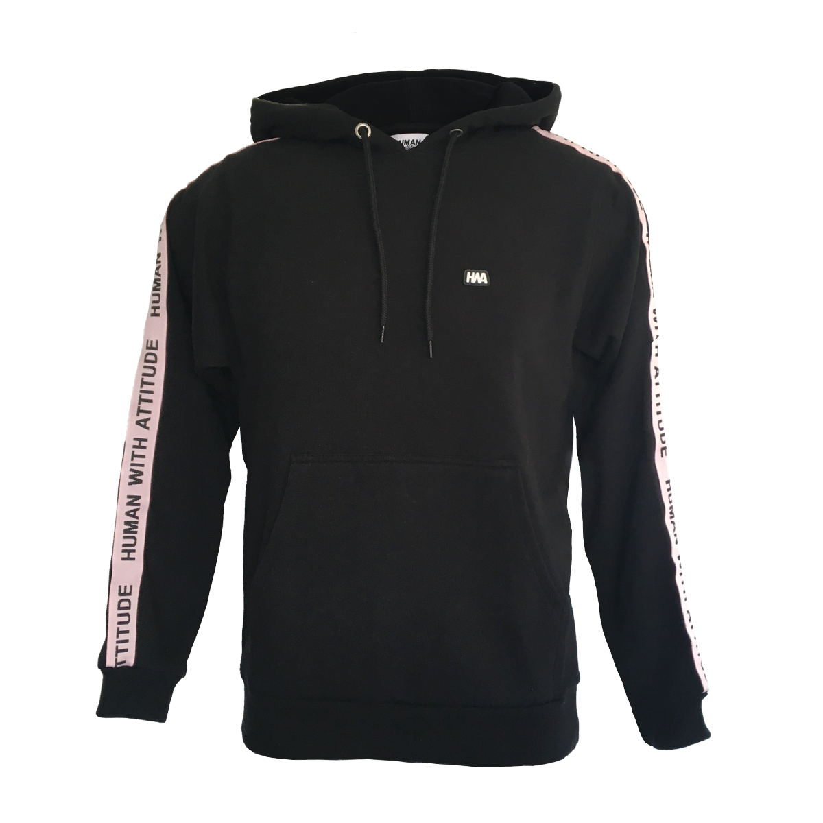 human-with-attitude-sweat-hoodie-black-w-pink-stripe-1