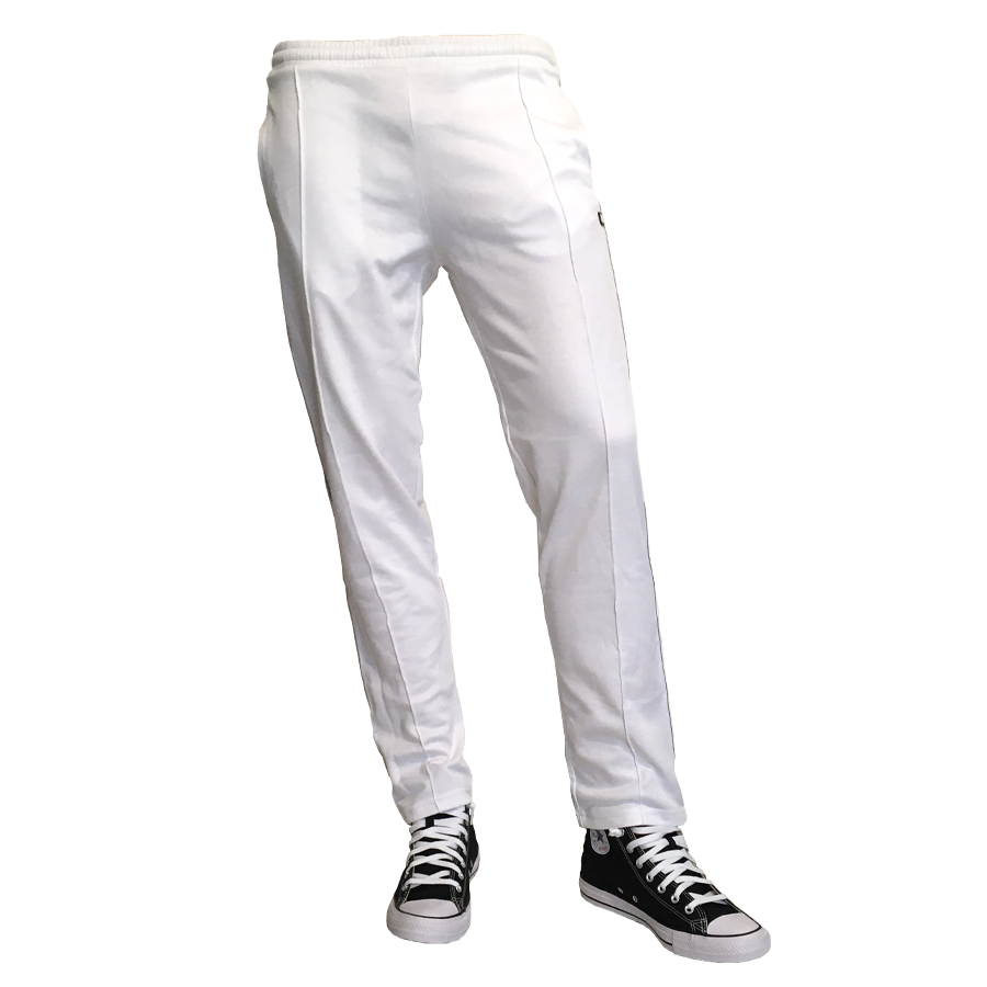 White joggers with side stripes by HWA