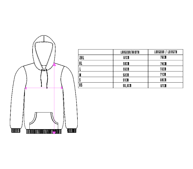 Goutte dor size chart