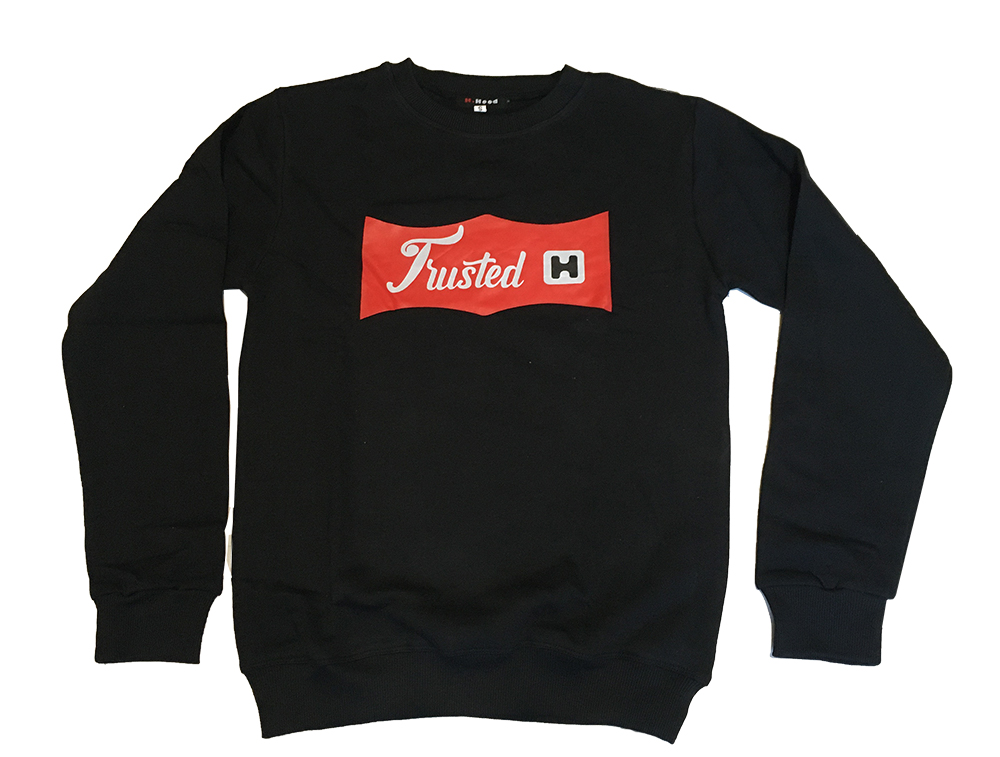 Black crewneck heavy sweatshirt (Trusted H)