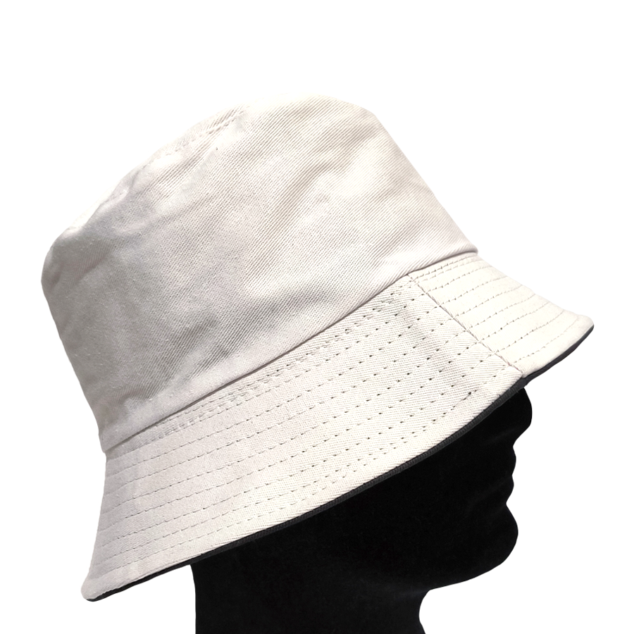 Blanc and White Reversible Bucket Hat