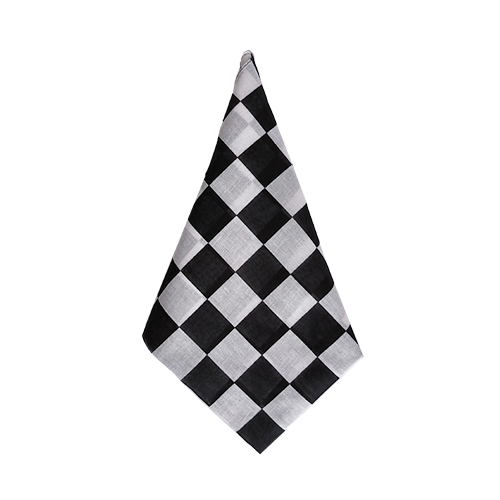 Black and White Checkerprint Bandana