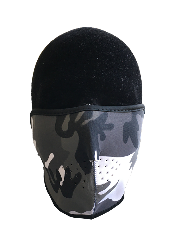Half face biker mask (black white camo)