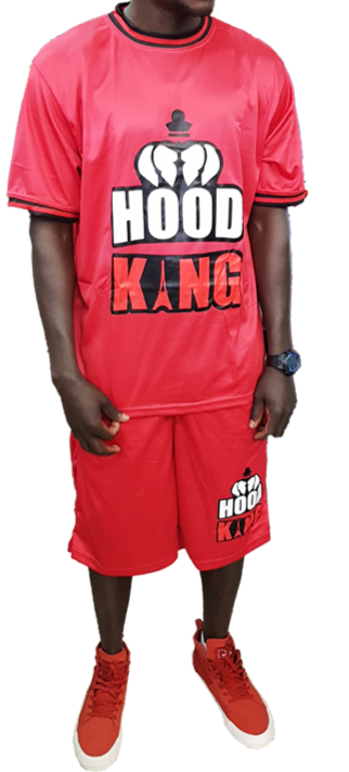 Hood King red jersey short set (S)