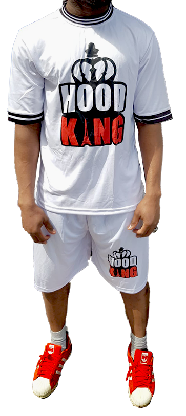Hood King white jersey short set (L)