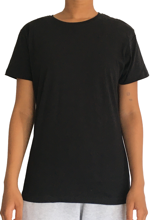 Plain black crewneck t-shirt