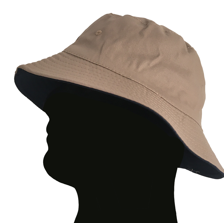 Reversible beige bucket hat