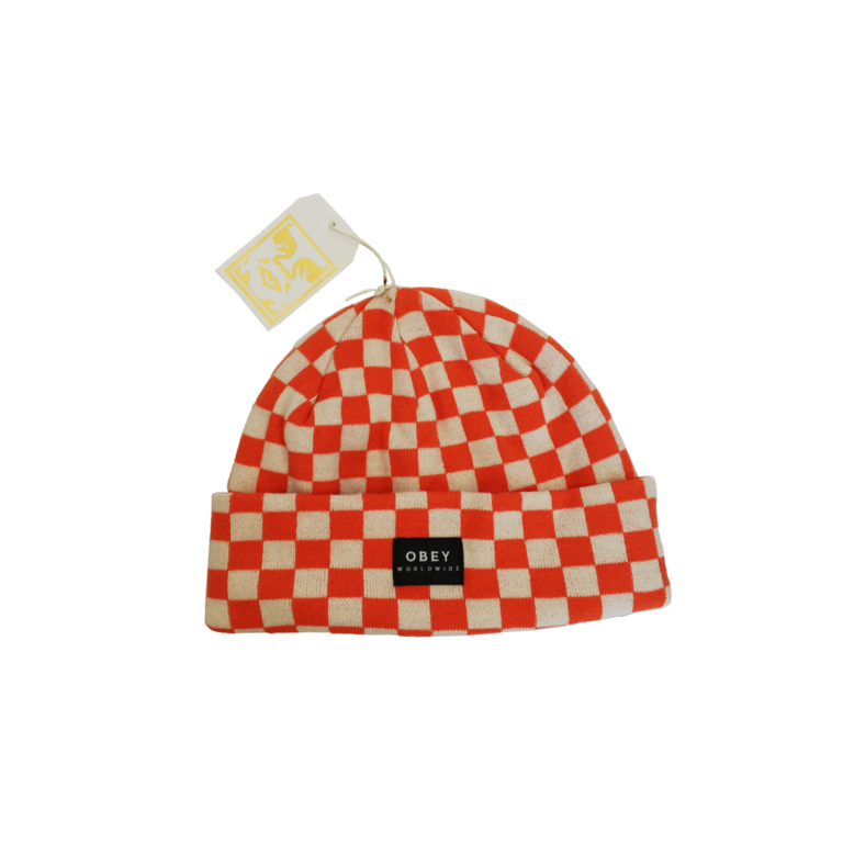 obey checkered beanie