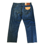 Levis 501 cropped blue straight lined 1