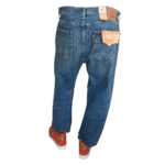 Levis 501 cropped blue straight lined 17
