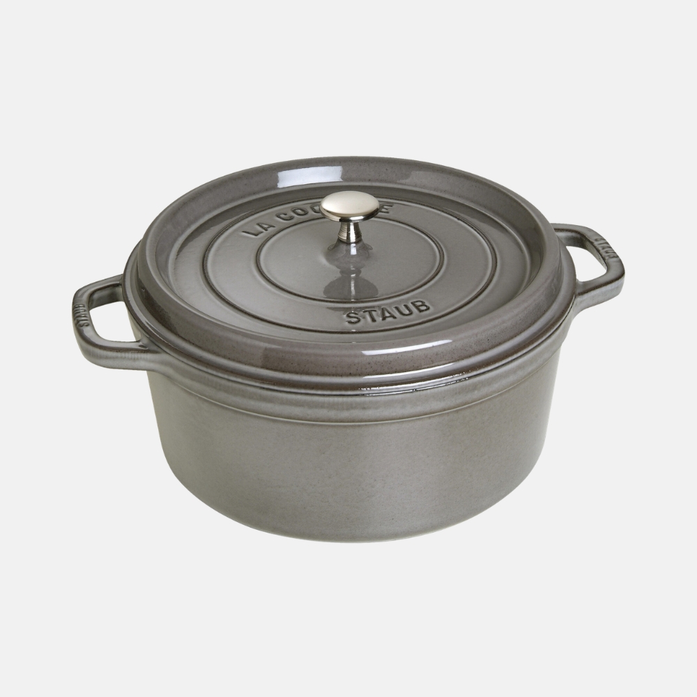 Cocotte en fonte ronde gris graphite STAUB