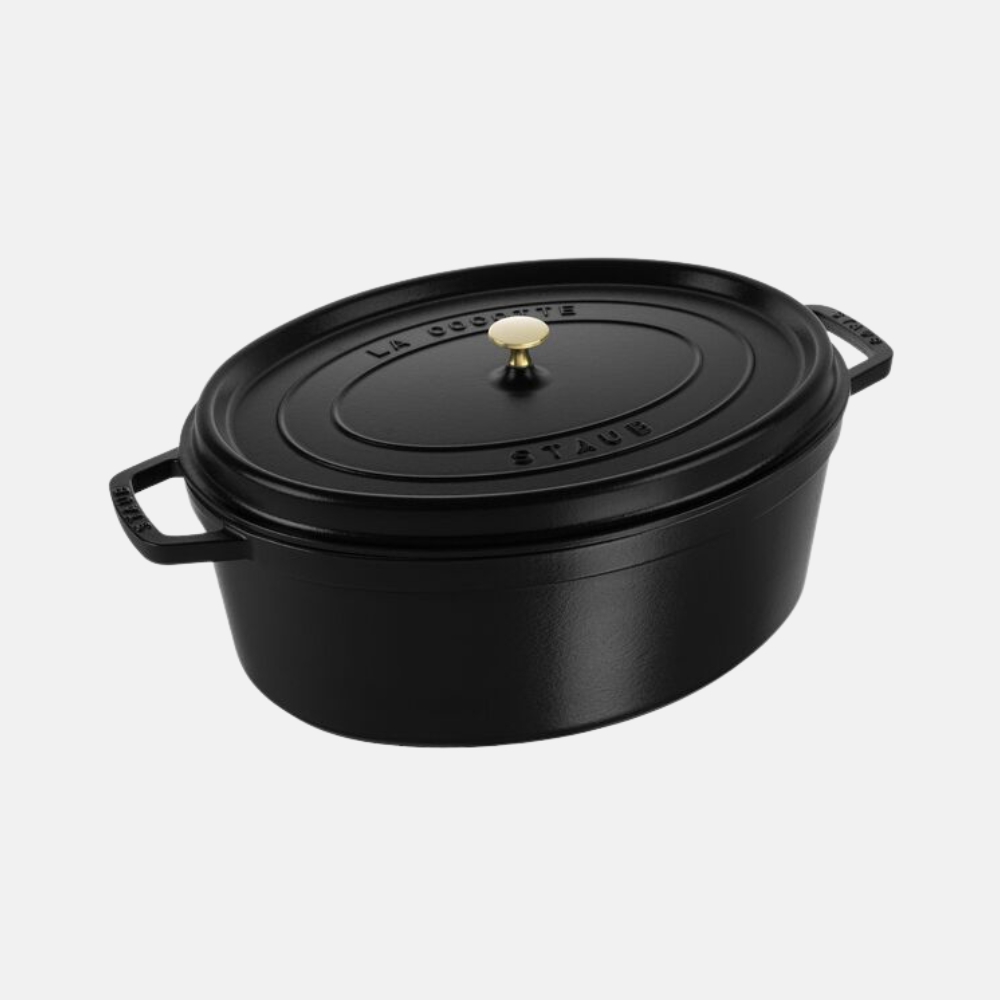 Cocotte en fonte ovale noir mat STAUB