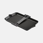 Poêle gril en fonte avec bec verseur 34 cm noir mat STAUB