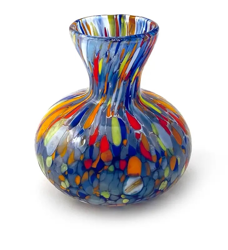 Petit Vase Galbé en verre Murano I COLORI BLEU